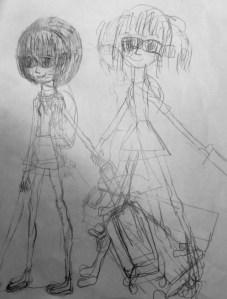 Julia and her mom in the airport.