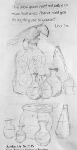 Church drawing.  What was she hearing?